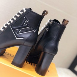 Replica Louis Vuitton Black Platform Star Trail Ankle Boots