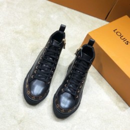 Replica Louis Vuitton Black High-Top Sneakers - Style 2