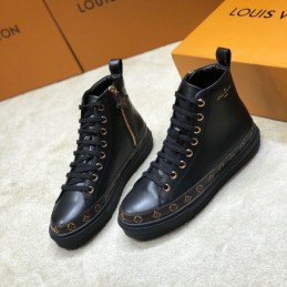 Replica Louis Vuitton Black High-Top Sneakers - Style 2