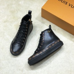 Replica Louis Vuitton Black High-Top Sneakers - Style 2