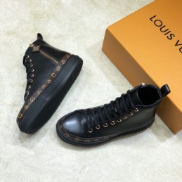 Replica Louis Vuitton Black High-Top Sneakers - Style 2