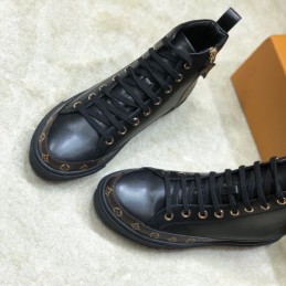 Replica Louis Vuitton Black High-Top Sneakers - Style 2