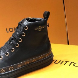 Replica Louis Vuitton Black High-Top Sneakers - Style 2