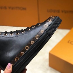 Replica Louis Vuitton Black High-Top Sneakers - Style 2