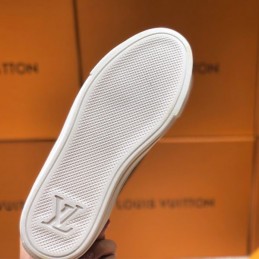 Replica Louis Vuitton White Black Trim High-Top Sneakers