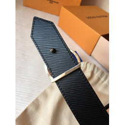Replica Louis Vuitton Brown Monogram Black Reverse Round LV Buckle Belt