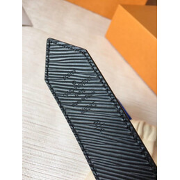 Replica Louis Vuitton Brown Monogram Black Reverse Round LV Buckle Belt