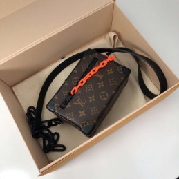 Replica Louis Vuitton Brown Monogram Orange Chain Mini Soft Trunk