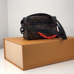 Replica Louis Vuitton Brown Monogram Orange Chain Mini Soft Trunk