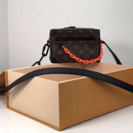Replica Louis Vuitton Brown Monogram Orange Chain Mini Soft Trunk