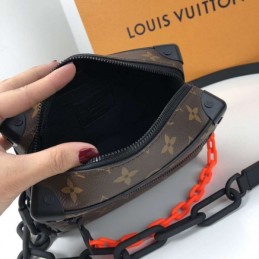 Replica Louis Vuitton Brown Monogram Orange Chain Mini Soft Trunk