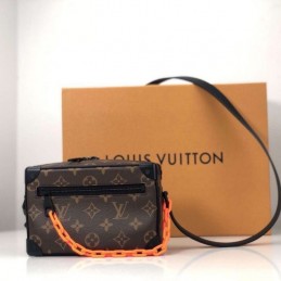Replica Louis Vuitton Brown Monogram Orange Chain Mini Soft Trunk