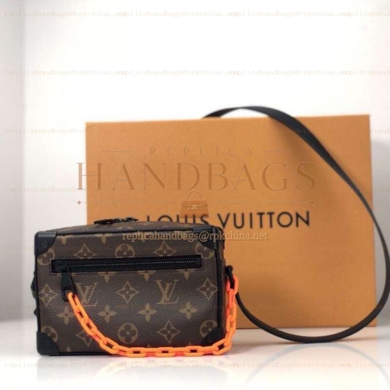 Replica Louis Vuitton Brown Monogram Orange Chain Mini Soft Trunk