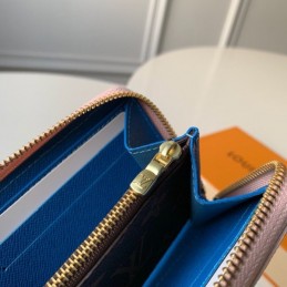 Replica Louis Vuitton Brown Monogram Blue Charm Clemence Wallet