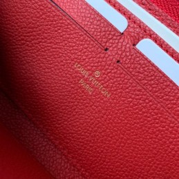 Replica Louis Vuitton Black Embossed Monogram Red Charm Clemence Wallet