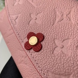 Replica Louis Vuitton Pale Pink Embossed Monogram Flower Emilie Wallet