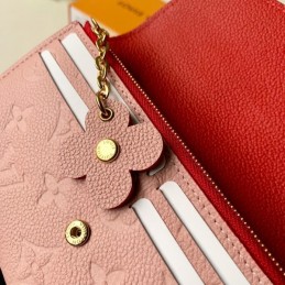 Replica Louis Vuitton Pale Pink Embossed Monogram Flower Emilie Wallet