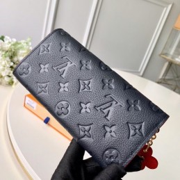 Replica Louis Vuitton Black Embossed Monogram Flower Emilie Wallet