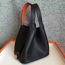 Replica Hermes Black Orange Picotin Lock 13 Bag