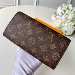 Replica Louis Vuitton Brown Monogram Heart Lock Patch Sarah Wallet