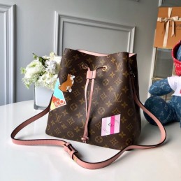 Replica Louis Vuitton Brown Monogram Pale Pink Neo Noe MM