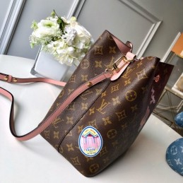 Replica Louis Vuitton Brown Monogram Pale Pink Neo Noe MM