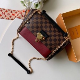 Replica Louis Vuitton Brown Damier Ebene Burgundy Vavin PM