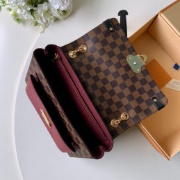 Replica Louis Vuitton Brown Damier Ebene Burgundy Vavin PM