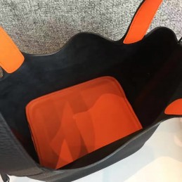 Replica Hermes Black Orange Picotin Lock 13 Bag