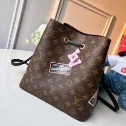Replica Louis Vuitton Brown Monogram Black Patch Neo Noe MM