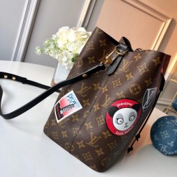 Replica Louis Vuitton Brown Monogram Black Patch Neo Noe MM