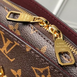 Replica Louis Vuitton Brown Monogram Beige Flower Zipped Tote PM
