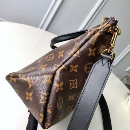 Replica Louis Vuitton Brown Monogram Black Flower Zipped Tote PM