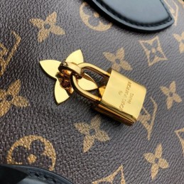 Replica Louis Vuitton Brown Monogram Black Flower Zipped Tote PM