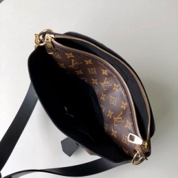 Replica Louis Vuitton Brown Monogram Black Flower Zipped Tote PM