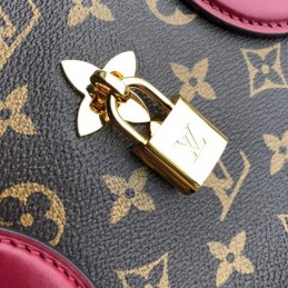 Replica Louis Vuitton Brown Monogram Burgundy Flower Zipped Tote PM