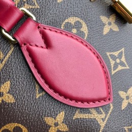 Replica Louis Vuitton Brown Monogram Burgundy Flower Zipped Tote PM