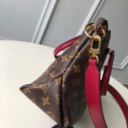 Replica Louis Vuitton Brown Monogram Burgundy Flower Zipped Tote PM