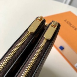 Replica Louis Vuitton Brown Monogram Double Zip Pochette