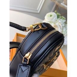 Replica Louis Vuitton Black Floral New Wave Heart Bag