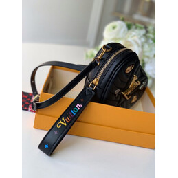 Replica Louis Vuitton Black Floral New Wave Heart Bag