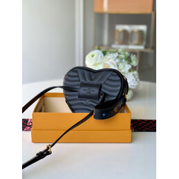Replica Louis Vuitton Black Floral New Wave Heart Bag