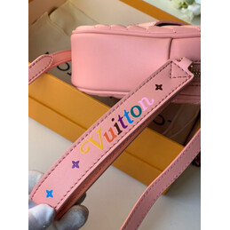 Replica Louis Vuitton Pale Pink Floral New Wave Heart Bag