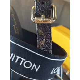 Replica Louis Vuitton Black Gold-Tone T-Strap Block Heel Sandals
