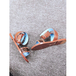 Replica Louis Vuitton Tan Brown Monogram Flat Sandals