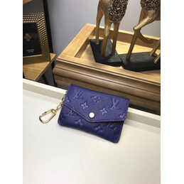 Replica Louis Vuitton Purple Embossed Monogram Chain Key Pouch