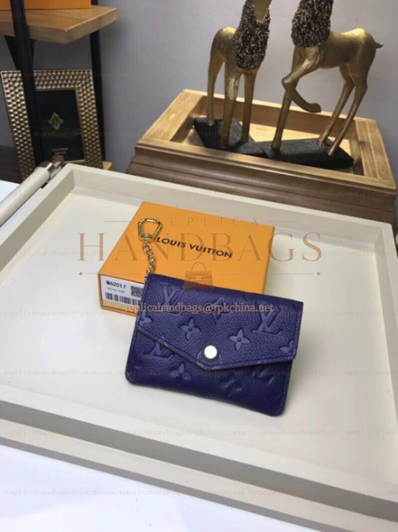 Replica Louis Vuitton Purple Embossed Monogram Chain Key Pouch