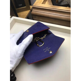 Replica Louis Vuitton Purple Embossed Monogram Chain Key Pouch