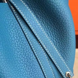 Replica Hermes Blue Picotin Lock 13 Smooth Leather Bag