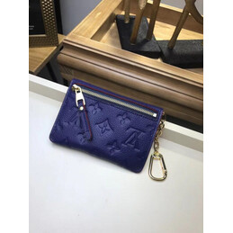 Replica Louis Vuitton Purple Embossed Monogram Chain Key Pouch